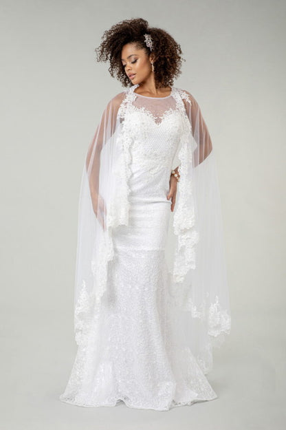 Elizabeth K - GL1918 - Illusion Sweethearted Embroidered Lace Bridal Gown