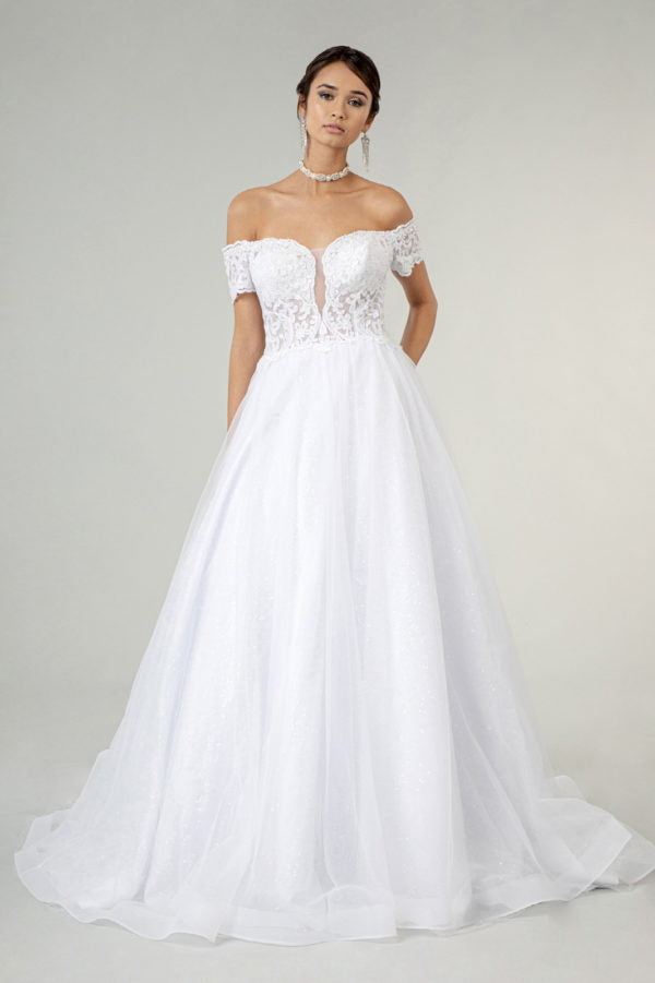 GL1936 GLS by Gloria - Embroidered Sweetheart Bodice A-Line Bridal Gown