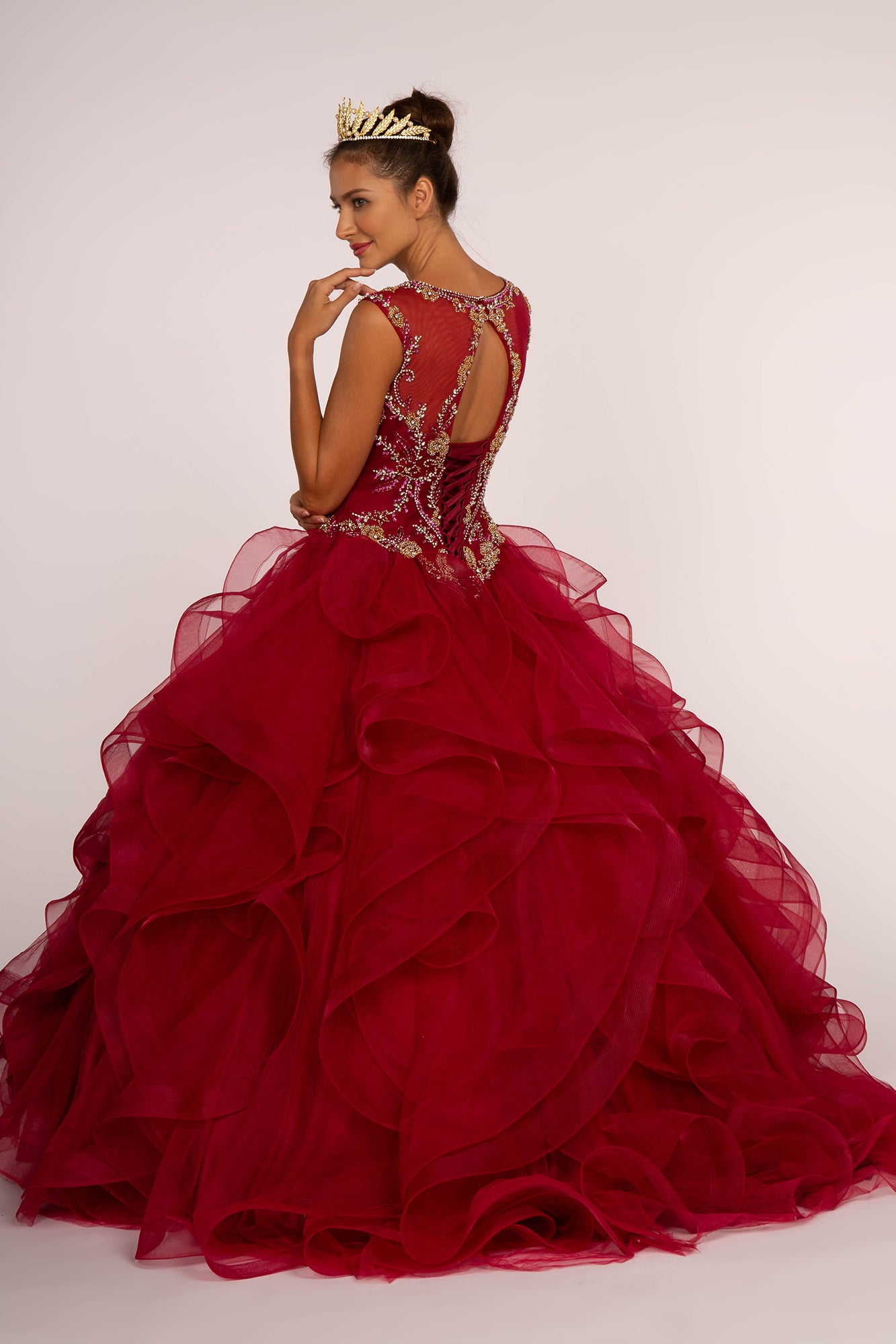 Elizabeth K - GL2511 - Embellished Bodice Tulle Quinceanera Dress