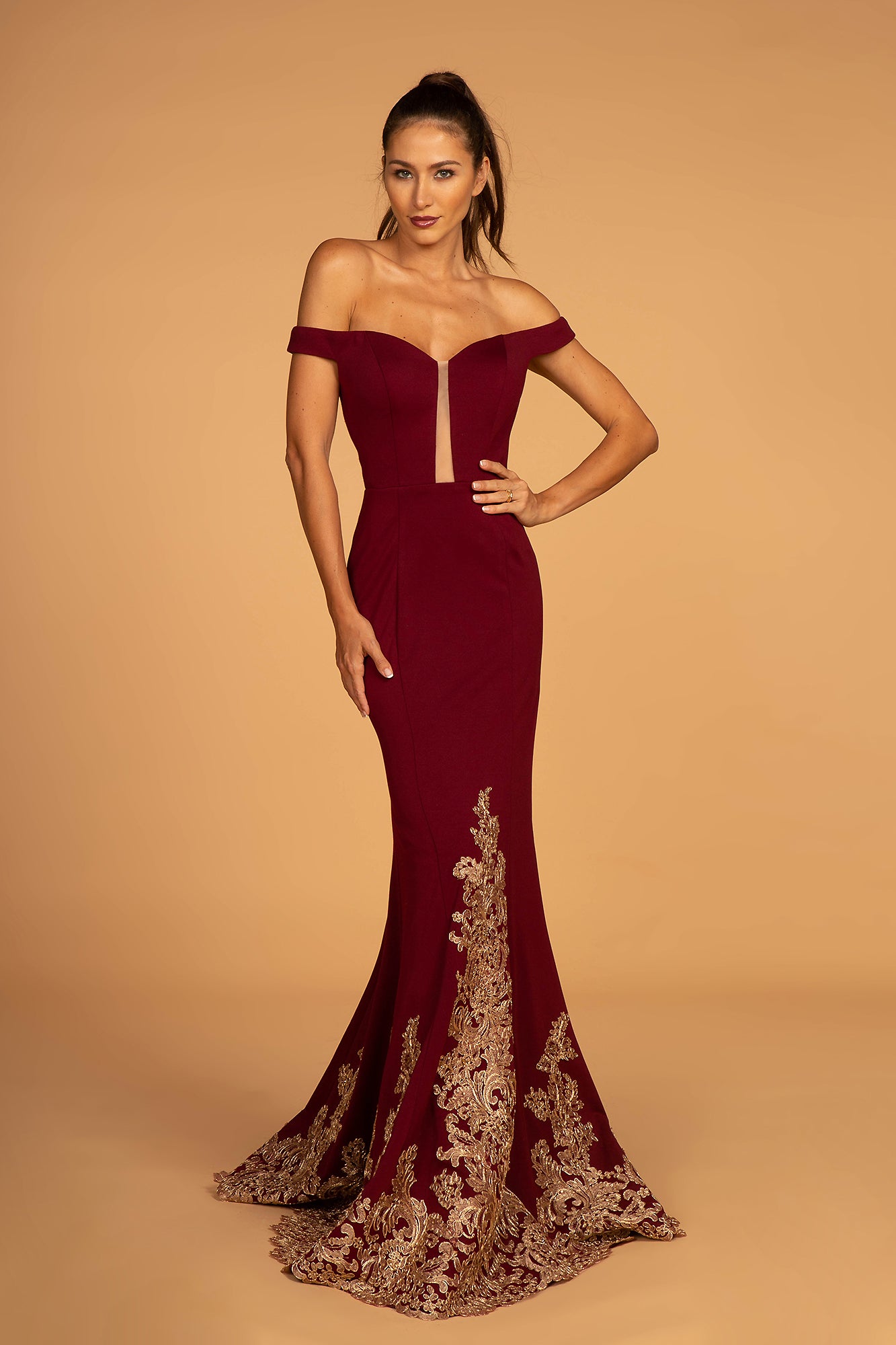 Off the Shoulder Mermaid Gown by Elizabeth K GL2658 -Special Occasion/Curves