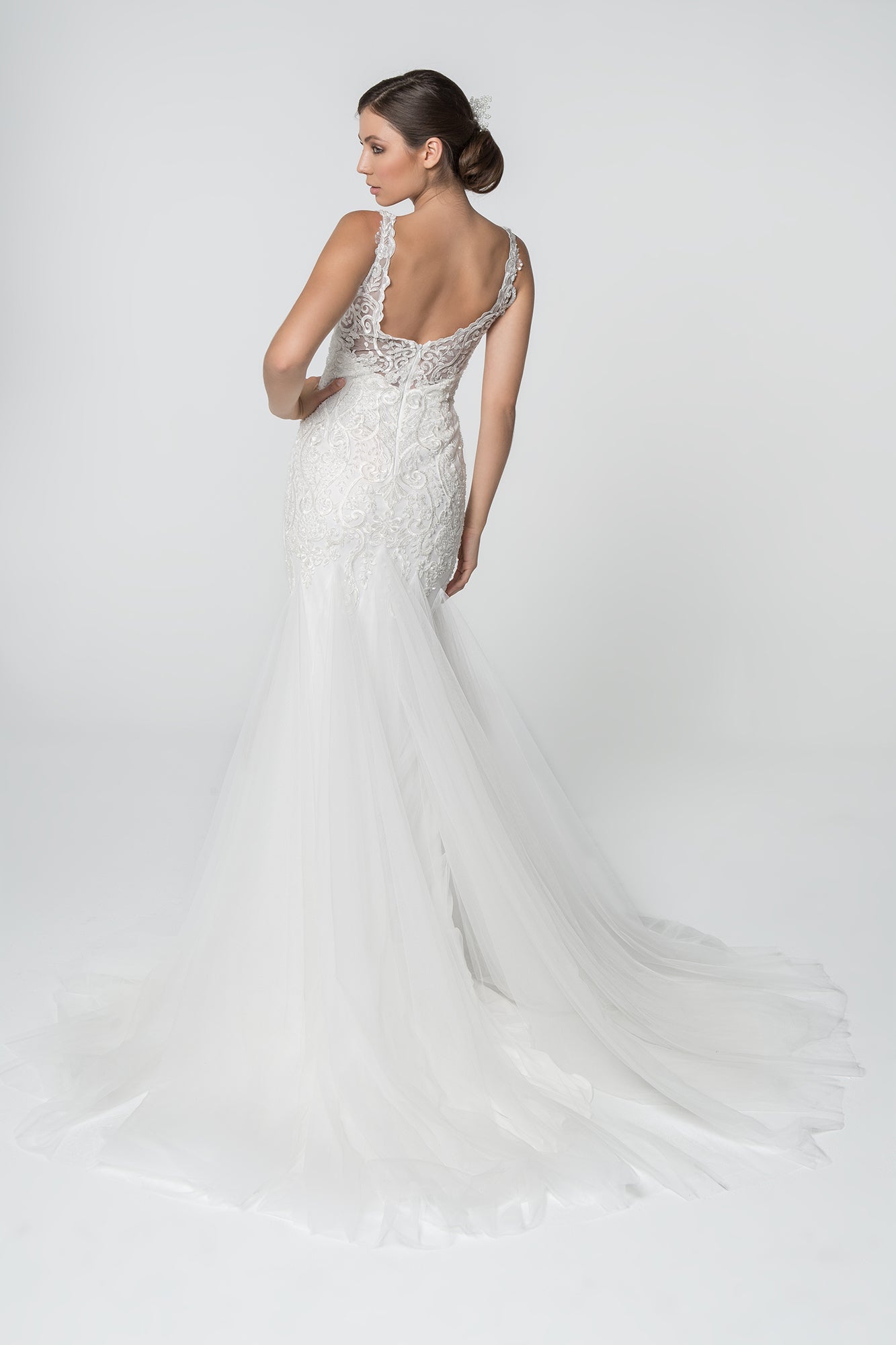 GL2815 GLS by Gloria - Embroidered Bodice V-Neck Mermaid Bridal Gown