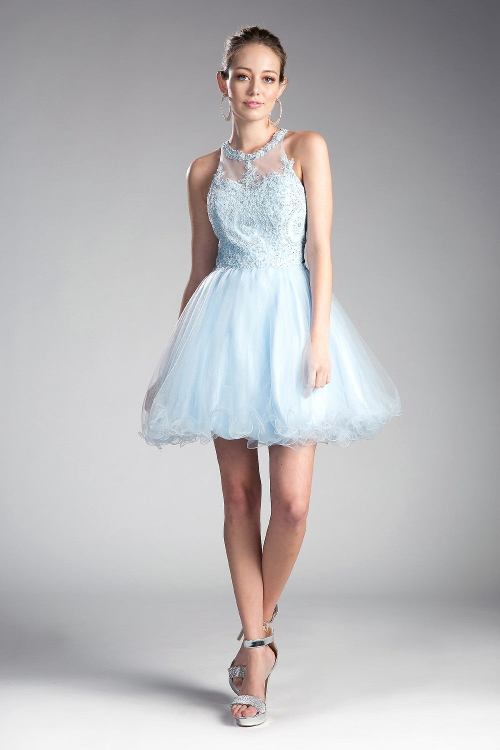 Halter Tulle layered Short Cocktail dress by Cinderella Divine - UJ0119