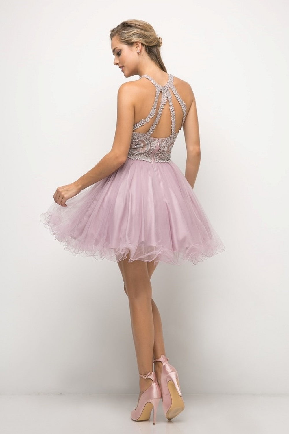 Halter Tulle layered Short Cocktail dress by Cinderella Divine - UJ0119