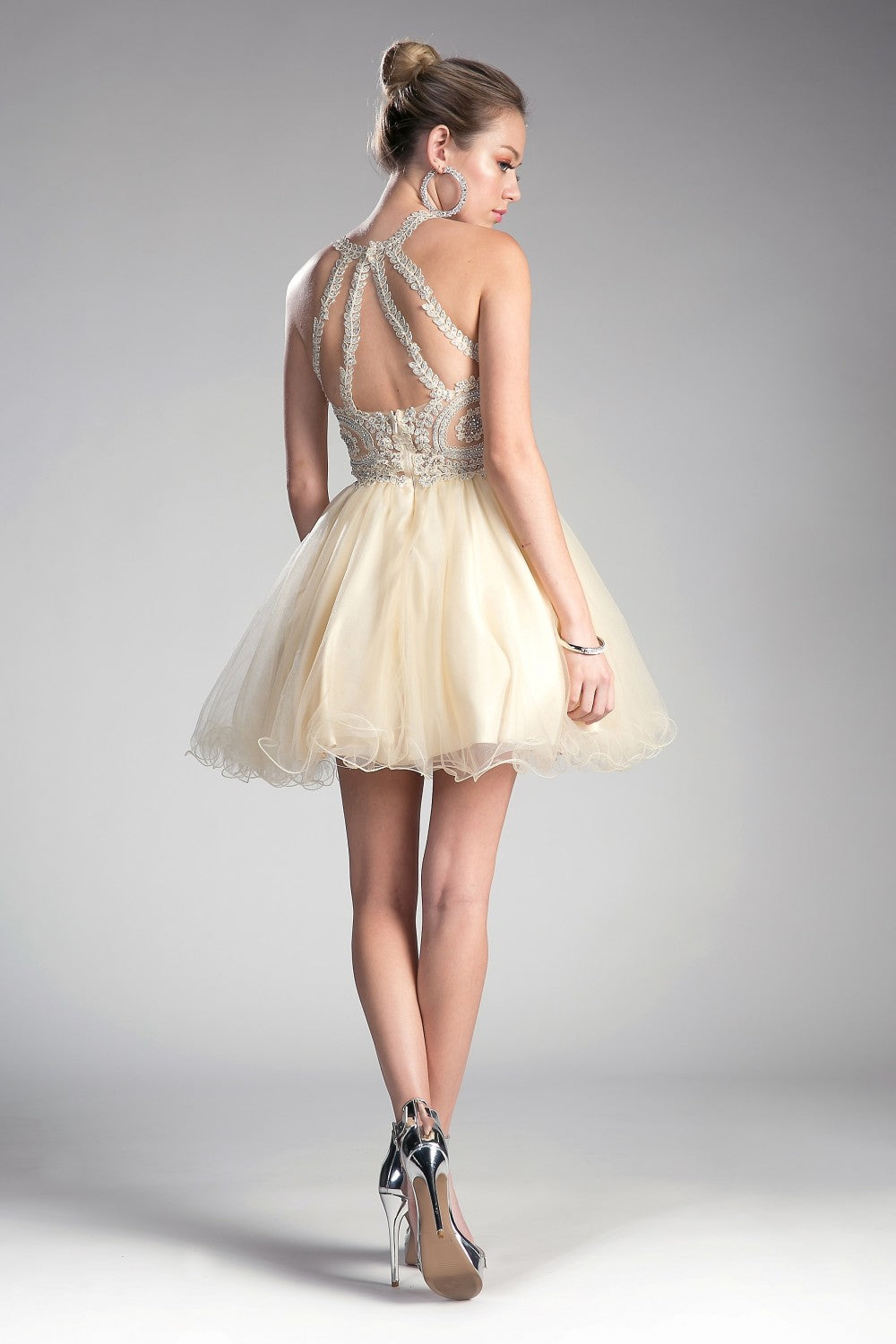 Halter Tulle layered Short Cocktail dress by Cinderella Divine - UJ0119